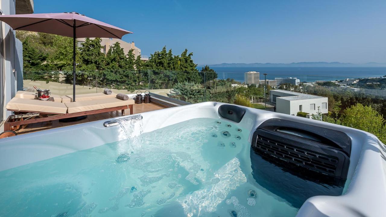 Flyviewflatsgold Privatehottub With Seaview Ixia (Rhodes) Exterior foto
